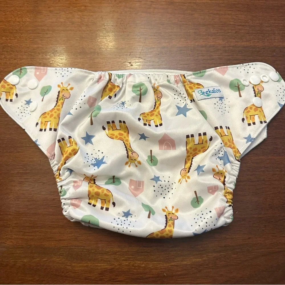 Leekalos Reusable pocket cloth Diaper Set Animal Print adjustable OS